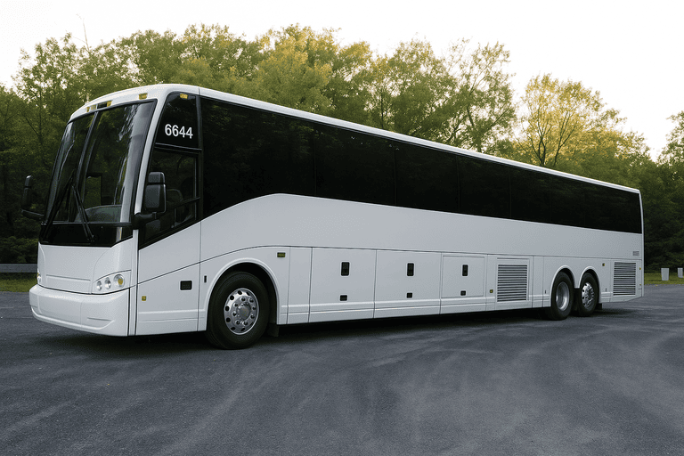 exterior of Charter Bus Rental Coon Rapids coach bus